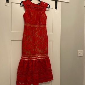 Lulus Red Lace Dress - Small - new